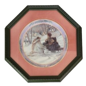 Trisha Romance "Evening Skaters" Framed Collector Plate No. 24908